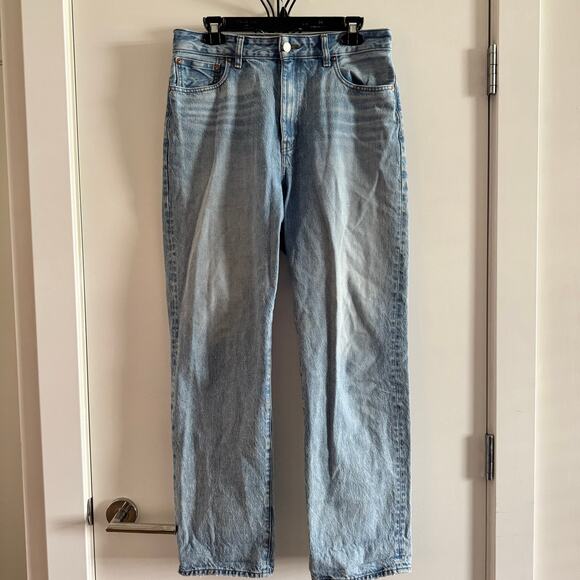 Madewell Curvy 90's Straight Jeans Denim Blue High Rise Zip Button Pocket Sz 29 - Picture 1 of 7